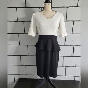 BUNDLE SALE! ElieTahari Black & White Peplum Dress Sz 6